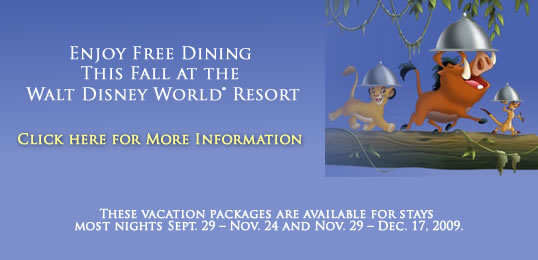 Free Dining at Walt Disney World