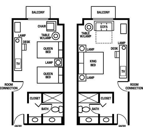 Walt Disney World Swan and Dolphin Room Layout